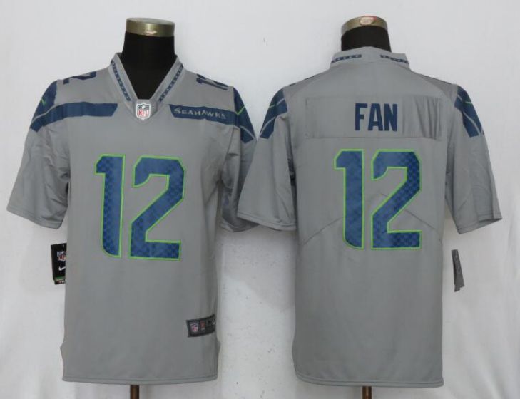 Men NFL Nike Seattle Seahawks #12 Fan Grey 2017 Vapor Untouchable Limited jersey->minnesota vikings->NFL Jersey